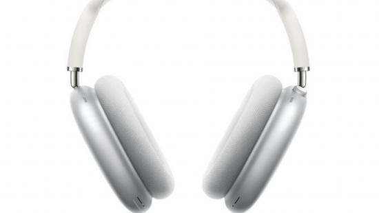 close-up on white headphones
