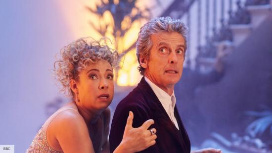The Doctor and River look shocked