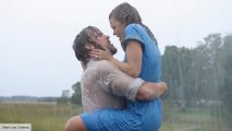 Ryan Gosling and Rachel McAdams hug in The Notebook