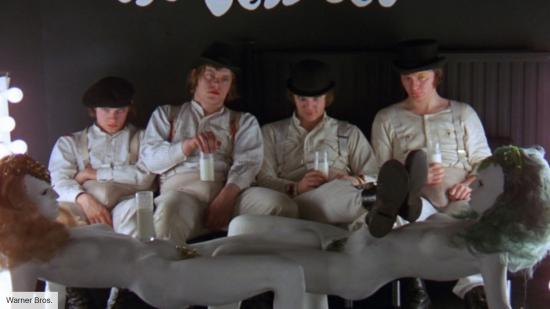 Alex and the droogs in Stanley Kubrick's A Clockwork Orange