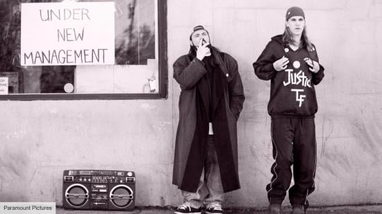 Clerks: Jason Mewes and Kevin Smith as Jay and Silent Bob in Clerks