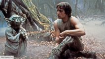 Mark Hamill and Yoda on The Empire Strikes Back set