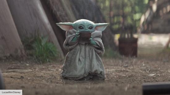 Baby Yoda in The Mandalorian on Disney Plus