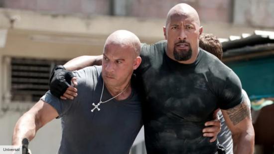 Dwayne Johnson and Vin Diesel in Fast Five