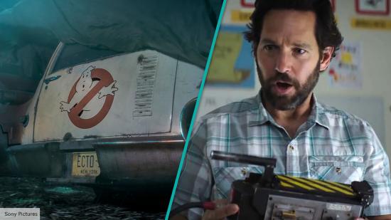 Ecto-1 and Paul Rudd in Ghostbusters