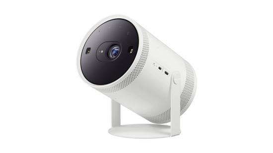 The Samsung Freestyle projector on a white background.