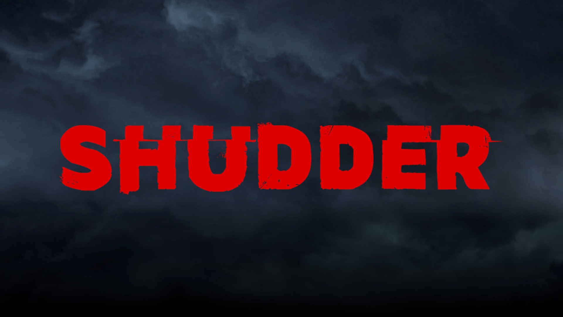 Best streaming service, Shudder - its logo is a blood red against a stormy sky.