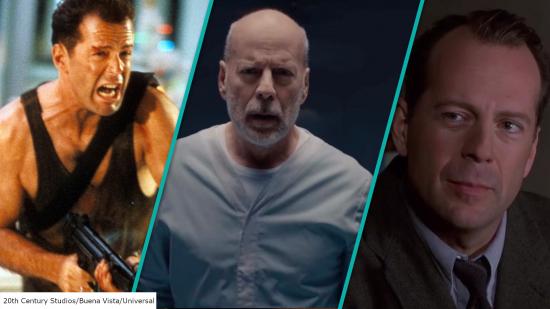 Bruce Willis in Die Hard, Glass, and Sixth Sense