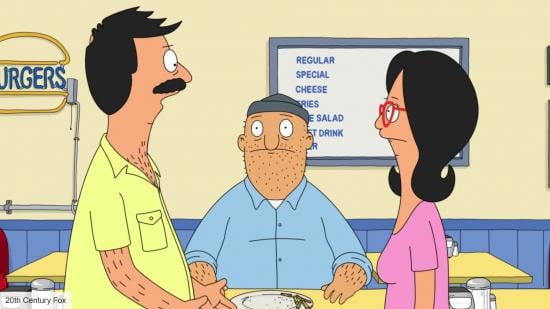 Bob's Burgers movie cast interview: Bob, Linda, and Teddy in the restaurant