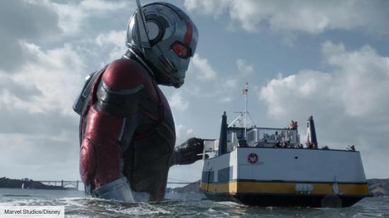 Ant-Man in his giant form in the sea