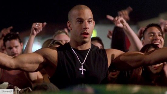 Vin Diesel as Dom Toretto in Fast and Furious movies