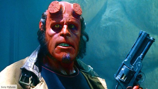 Ron Perlman as Hellboy in Hellboy