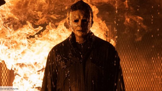 Halloween Ends - Michael Myers in Halloween Kills, engulfed in fire