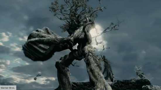 Rings of Power: have the harfoots met the ents: an ent attacking Isengard in Lord of the Rings