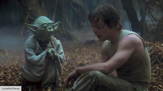 Yoda and Luke Skywalker in Star Wars: The Empire Strikes Back