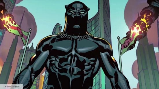Black Panther on the cover of Marvel Comics' A Nation Under Our Feet