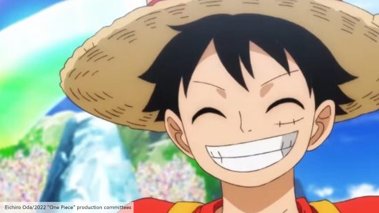 One Piece Film Red: Luffy smiling at Uta's concert