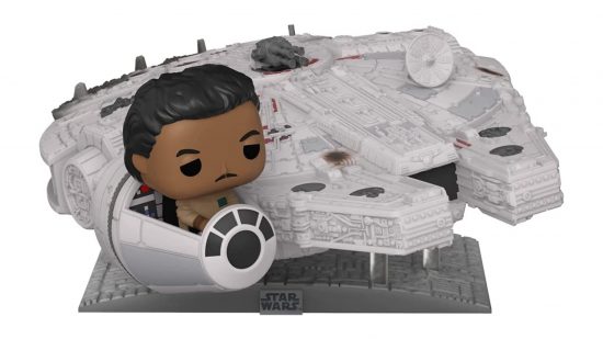 Star Wars Funko Pop Cyber Monday deals: image shows a Funko Lando in the Millennium Falcon.