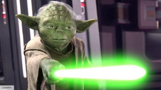 Star Wars: lightsaber colour meanings explained: Yoda with a green lightsaber