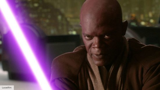 Star Wars: lightsaber colour meanings explained: Mace Winddu with a purple lightsaber