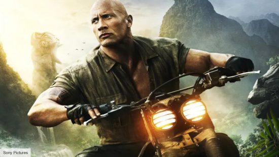 Jumanji 4 Date de sortie: Dwayne Johnson sur une moto dans la jungle