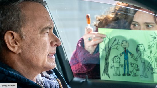 A Man Called Otto director interview: Otto in a car looking at a children's drawing 