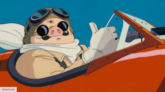Best airplane movies: Porco Rosso flying a plane