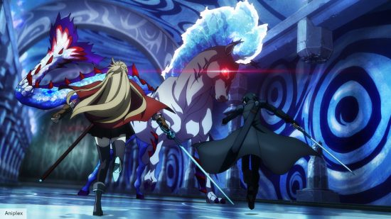Sword Art Online Progressive: Scherzo of Deep Night ending explained: Asuna and Kirito fighting a monster on floor five 