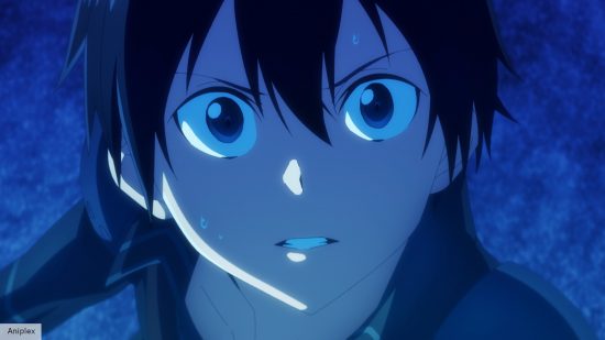 Sword Art Online Progressive: Scherzo of Deep Night ending explained: Kirito looking up in shock while in a dungeon