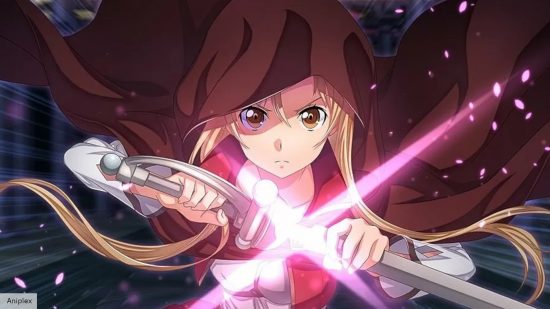 How to watch Sword Art Online Progressive: Scherzo of Deep Night: Asuna holding a sword