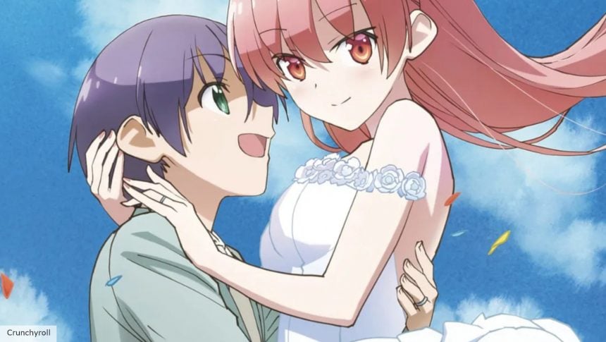 Tonikaku Kawaii season 2 release date: Tsukasa and Nasa wearing wedding clothes