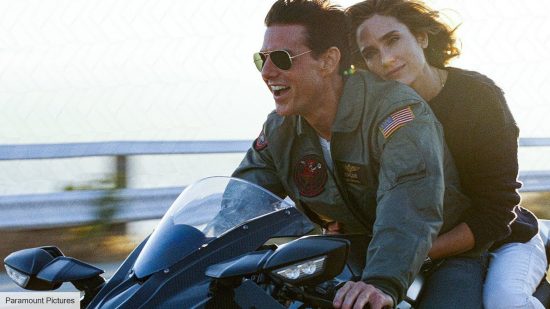Top Gun 2 Oscars: Penny and Maverick on a motorbike 