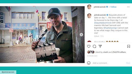 A Screenshot of filming on A Quiet Place: Day One 