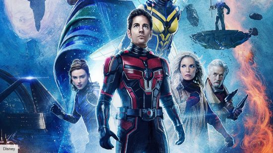 Kathryn Newton, Paul Rudd, Michelle Pfeiffer, and Michael Douglas in the Ant-Man 3 poster