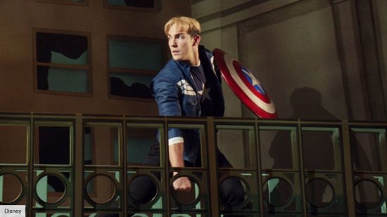 Captain America actor in the Avengers musical from Hawkeye