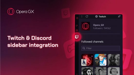 A screenshot of Discord integration in Opera GX