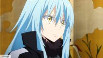 Rimuru from Reincarnated as a Slime looks into the distance with an intense expression