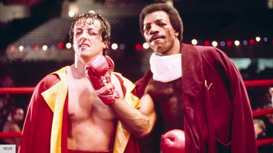 How to watch the Rocky movies in order: Sylvester Stallone and Carl Weathers as Rocky Balboa and Apollo Creed