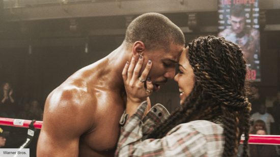 How to watch the Rocky movies in order: Michael B Jordan as Adonis Creed and Tessa Thompson as Bianca