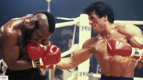 How to watch the Rocky movies in order: Sylvester Stallone as Rocky Balboa and Mr T as Clubber Lang in Rocky 3