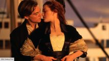 Titanic filmed on a real ship: Jack and Rose just about to kiss on another during a romance scene in the Titanic movie