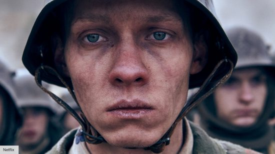How to watch All Quiet on the Western Front: a close up of a German soldier