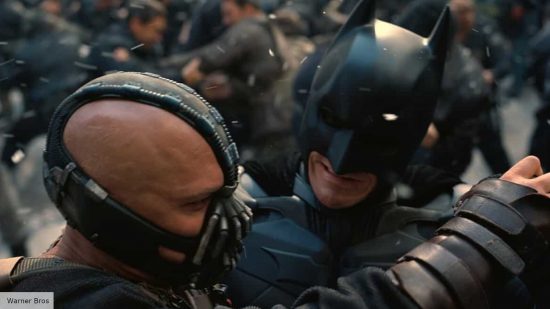 Batman movies in order: Tom Hardy and Christian Bale in The Dark Knight Rises