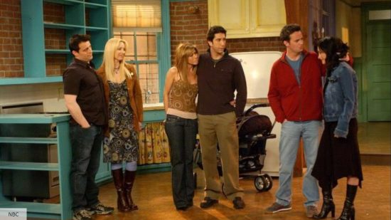 Joey, Phoebe, Rachel, Ross, Chandler, and Monica in Friends season 10 episode 18 - The Last One