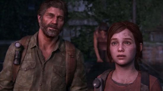 Ellie and Joel in The Last of Us game