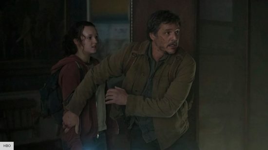 Bella Ramsay and Pedro Pascal as Ellie and Joel in The Last of Us
