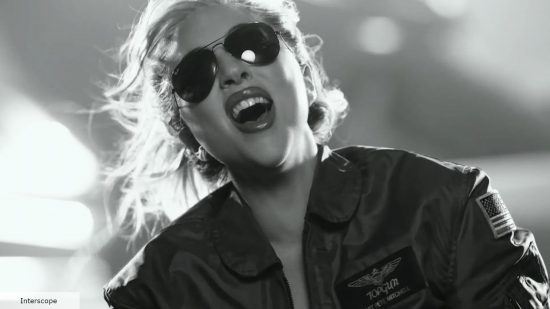 Lady Gaga in the music video for Hold My Hand from Top Gun Maverick