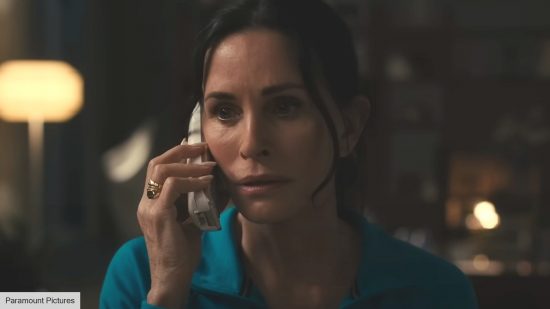 Scream 6 Gale: Gale Weathers on the phone with Ghostface in Scream 6