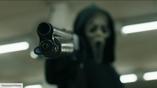 Scream 6 ending explained: Ghostface holding a shotgun