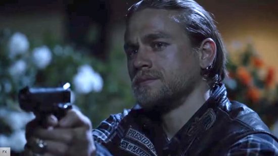 Charlie Hunnam plays a violent biker in TV series Sons of Anarchy